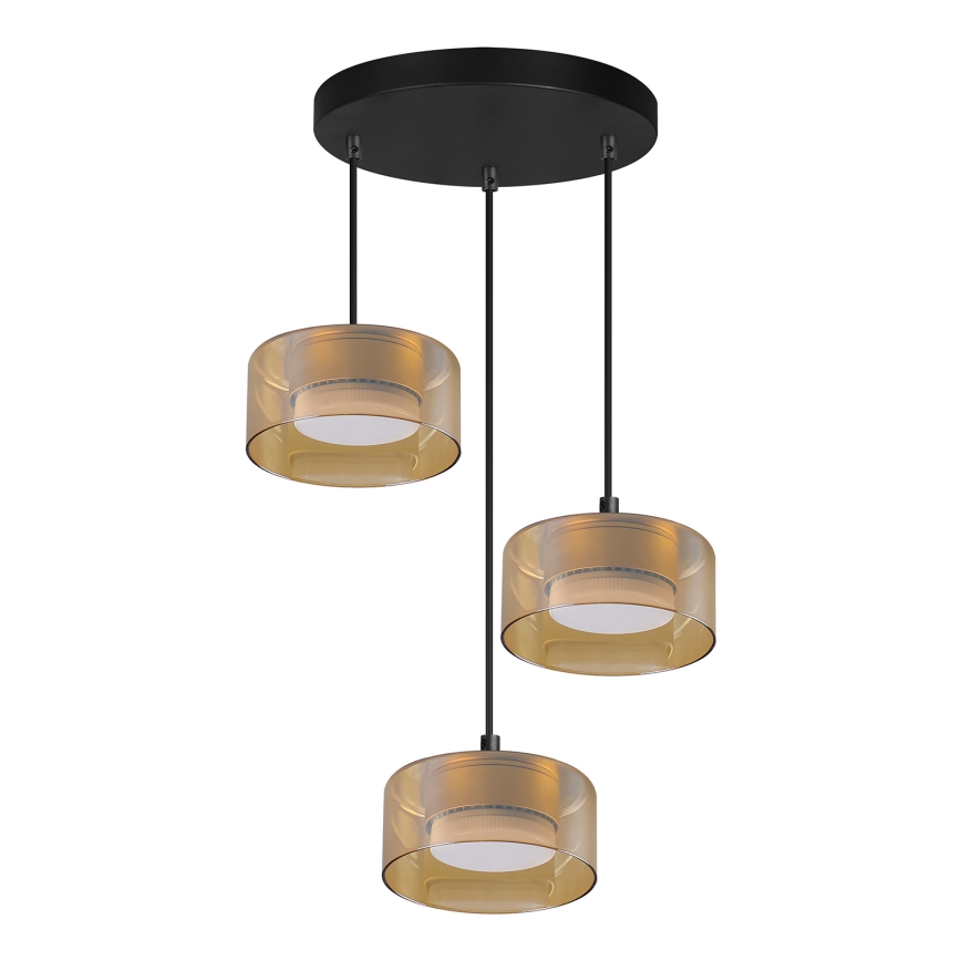 Brilagi - LED Suspension sur câble AURA LUX 3xGX53/30W/230V noir/or