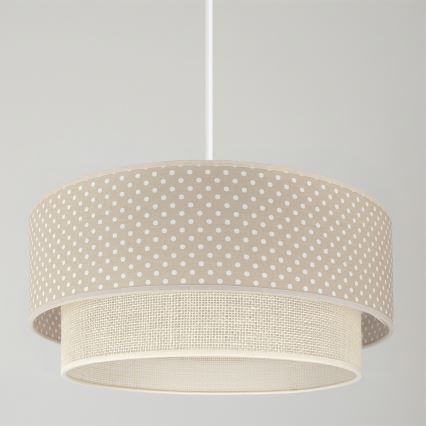 Brilagi - Lustre LED suspendu sur câble BOHO BOBO 1xE27/60W/230V Ø 40 cm à pois beige/crème
