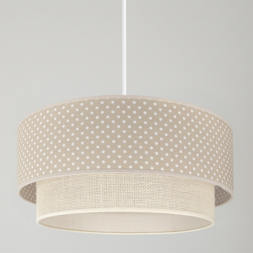 Brilagi - Lustre LED suspendu sur câble BOHO BOBO 1xE27/60W/230V Ø 40 cm à pois beige/crème