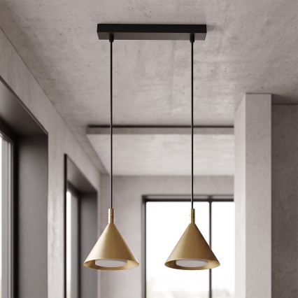 BRILAGI - LED Suspension sur câble CONE DOUBLE 2xGX53/15W/230V dorée
