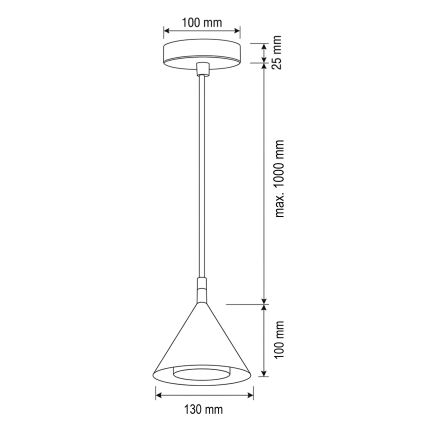 BRILAGI - LED Suspension sur câble CONE SINGLE 1xGX53/15W/230V blanche