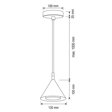 BRILAGI - LED Suspension sur câble CONE SINGLE 1xGX53/15W/230V noire