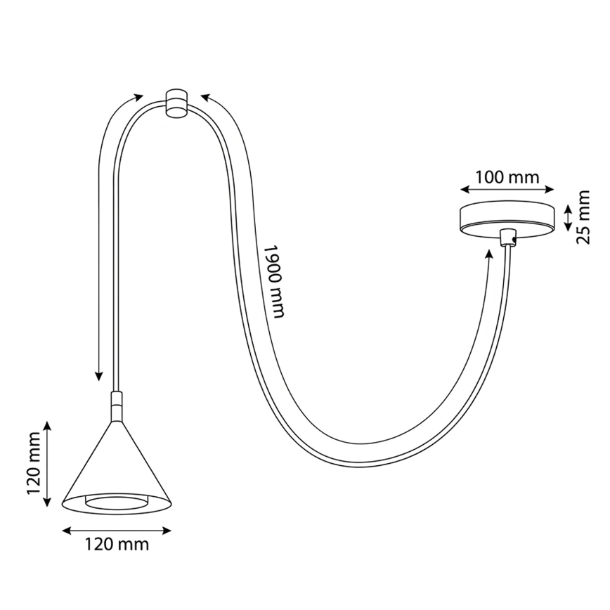 BRILAGI - LED Suspension sur câble CONE SINGLE SPIDER 1xGX53/15W/230V noire