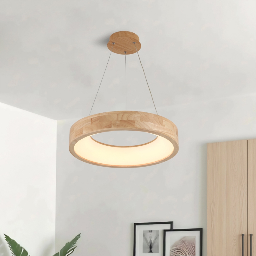 Brilagi - Suspension LED sur câble FALCON WOOD LED/30 W/230 V 3000/4000/6000 K Ø 45 cm bois