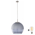BRILAGI - LED suspension sur câble RETRO GLASS 1xE27/60W/230V chrome mat/gris fumé