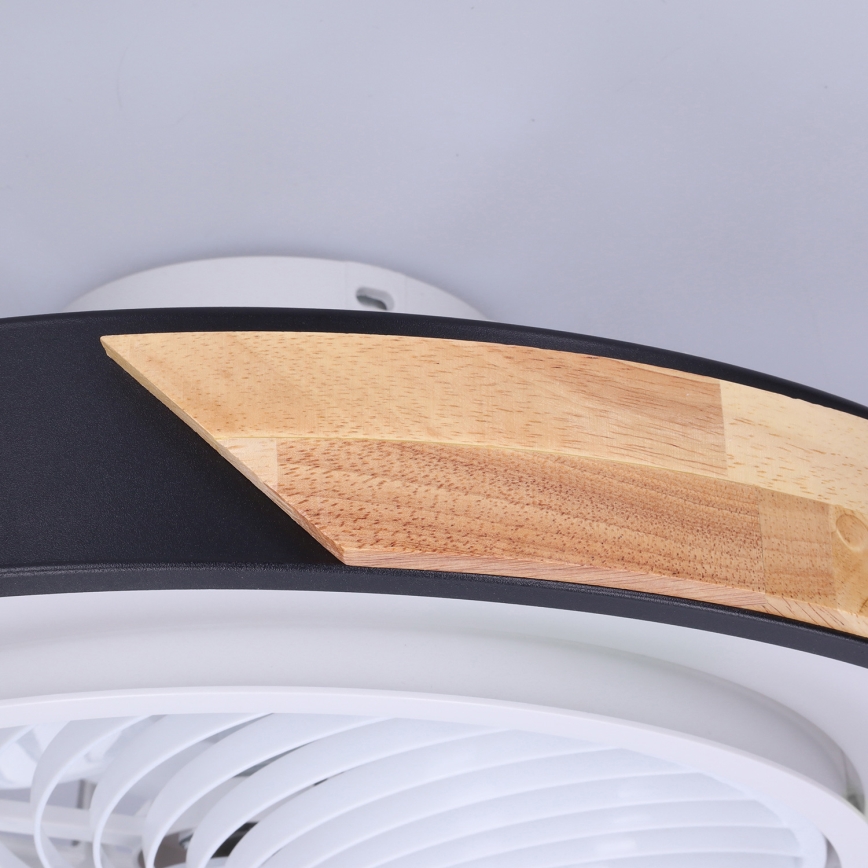 Brilagi - Plafonnier LED dimmable avec ventilateur LED/30W/230V 3000-6500K Ø 50 cm noir/chêne + télécommande
