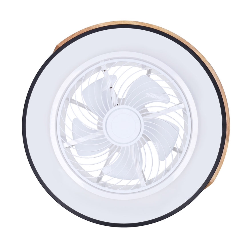 Brilagi - Plafonnier LED dimmable avec ventilateur LED/30W/230V 3000-6500K Ø 50 cm noir/chêne + télécommande
