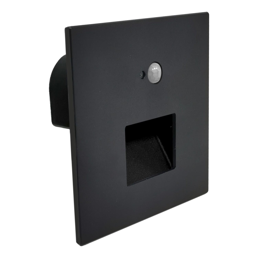 Brilagi - Luminaire LED pour escalier avec détecteur de mouvement et détecteur crépusculaire JACK LED/3W/230V 3000/4000/6500K IP65 noir