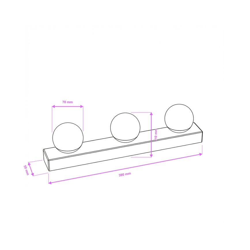 BRILAGI - LOT DE 2 appliques murales LED pour salle de bains HOLLYWOOD 3xLED/3W/230V 39 cm IP44 chrome brillant