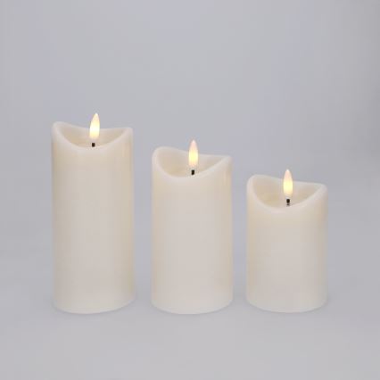 BRILAGI - Lot de 3 bougies LED (2x AAA) crème