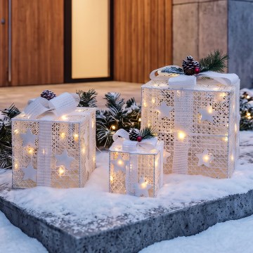 BRILAGI - Lot de 3 décorations de Noël d'extérieur LED/230V IP44 – idées cadeaux