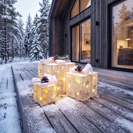 BRILAGI - Lot de 3 décorations de Noël d'extérieur LED/230V IP44 – idées cadeaux