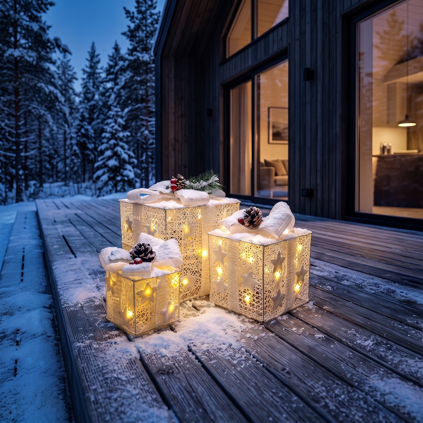 BRILAGI - Lot de 3 décorations de Noël d'extérieur LED/230V IP44 – idées cadeaux