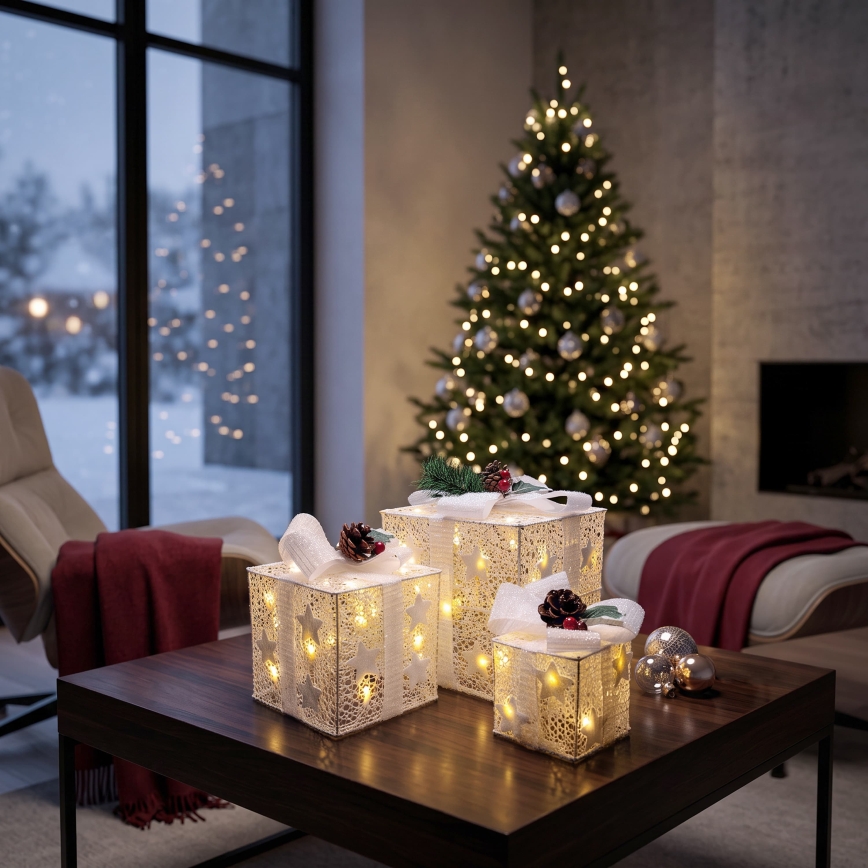BRILAGI - Lot de 3 décorations de Noël d'extérieur LED/230V IP44 – idées cadeaux
