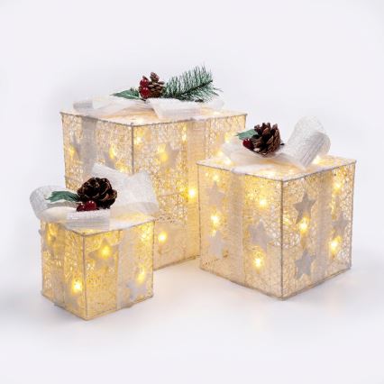 BRILAGI - Lot de 3 décorations de Noël d'extérieur LED/230V IP44 – idées cadeaux