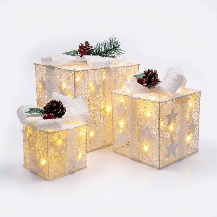 BRILAGI - Lot de 3 décorations de Noël d'extérieur LED/230V IP44 – idées cadeaux