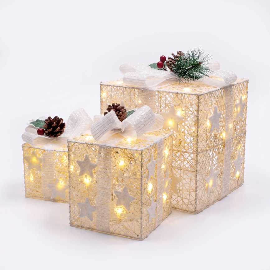 BRILAGI - Lot de 3 décorations de Noël d'extérieur LED/230V IP44 – idées cadeaux