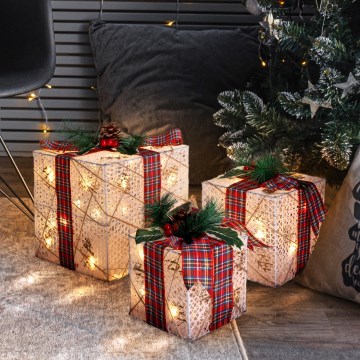 Brilagi - LOT DE 3 DÉCORATIONS DE NOËL EXTÉRIEURES LED 230 V IP44 — CADEAUX