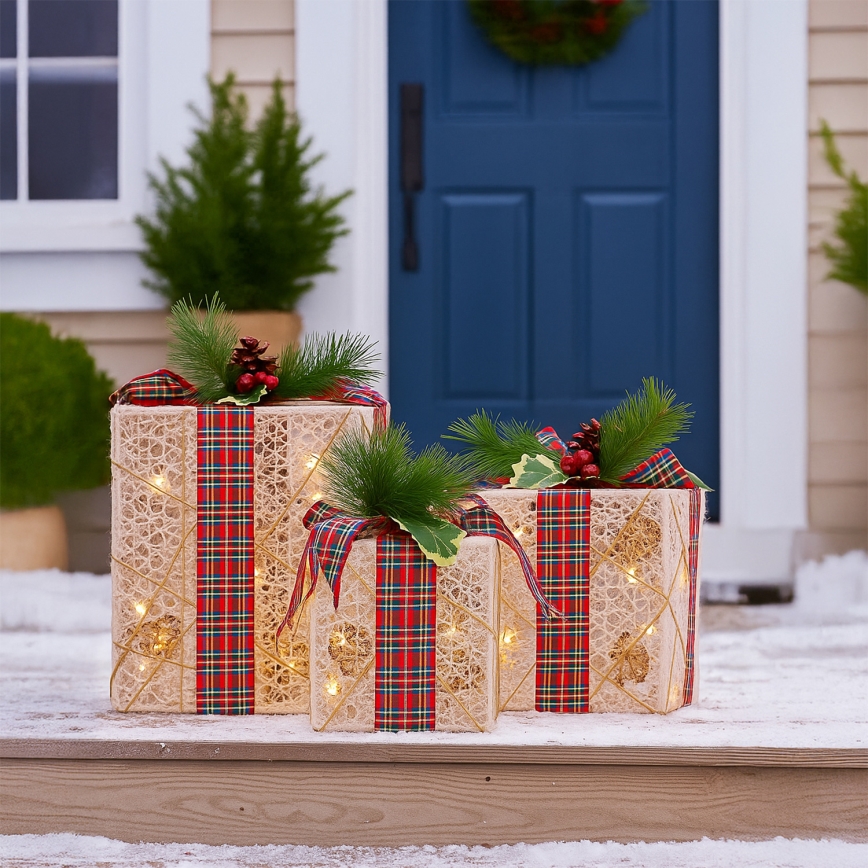 Brilagi - LOT DE 3 DÉCORATIONS DE NOËL EXTÉRIEURES LED 230 V IP44 — CADEAUX