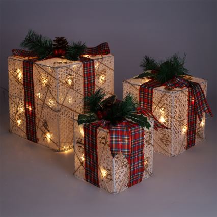 Brilagi - LOT DE 3 DÉCORATIONS DE NOËL EXTÉRIEURES LED 230 V IP44 — CADEAUX