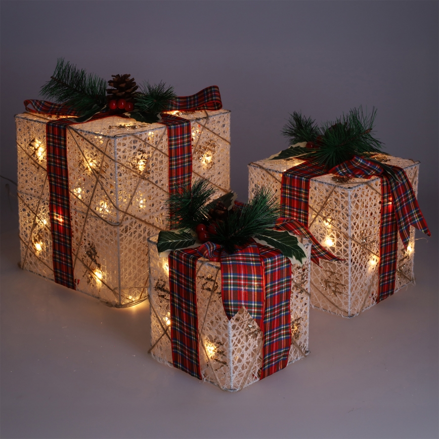 Brilagi - LOT DE 3 DÉCORATIONS DE NOËL EXTÉRIEURES LED 230 V IP44 — CADEAUX