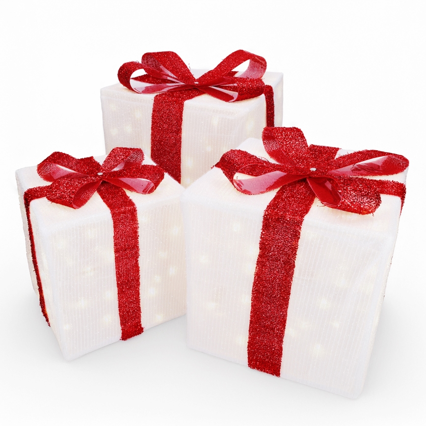 Brilagi - Lot de 3 décorations de Noël LED d'extérieur LED/2,6W/3xAA IP44 cadeaux