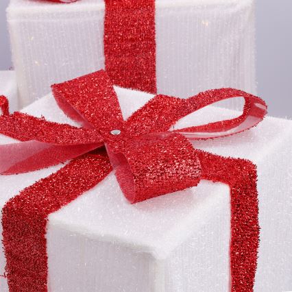 Brilagi - Lot de 3 décorations de Noël LED d'extérieur LED/2,6W/3xAA IP44 cadeaux