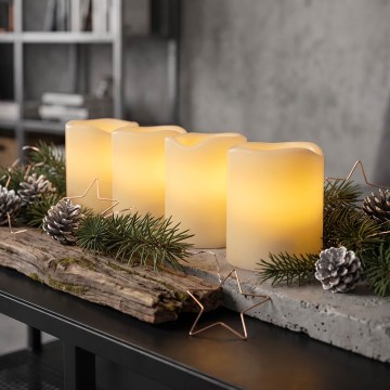 BRILAGI - Lot de 4 bougies LED/1xCR2032 crème