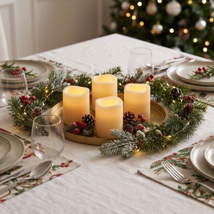 BRILAGI - Lot de 4 bougies LED/1xCR2032 crème
