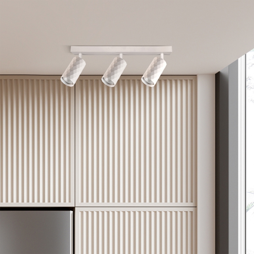 Brilagi - Luminaire à 3 spots SELE DIAMANT 3xGU10/30W/230V blanc