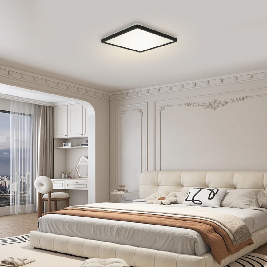 Brilagi - Luminaire à intensité variable avec détecteur de mouvement et de crépuscule ULTRA SLIM LED/18W/230V 30x30 cm + Télécommande
