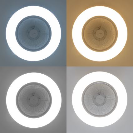 Brilagi - Luminaire à intensité variable avec ventilateur AURA LED/38W/230V 3000-6000K blanc + télécommande