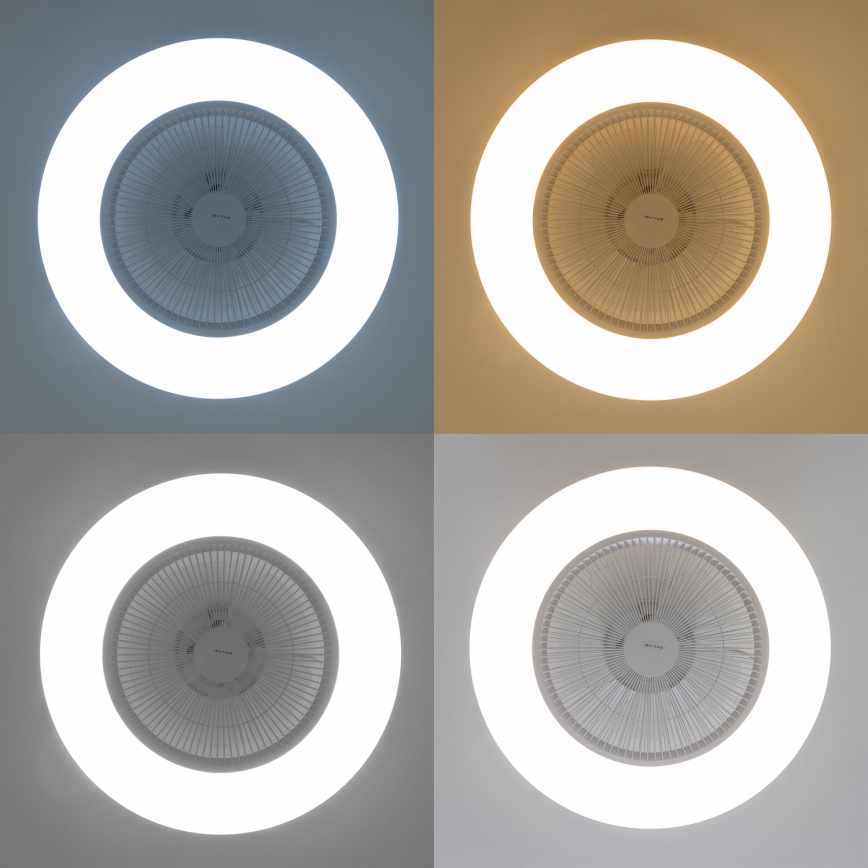 Brilagi - Luminaire à intensité variable avec ventilateur AURA LED/38W/230V 3000-6000K blanc + télécommande