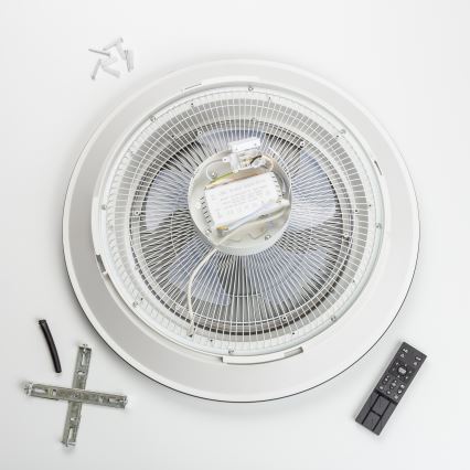 Brilagi - Luminaire à intensité variable avec ventilateur AURA LED/38W/230V 3000-6000K noir + télécommande