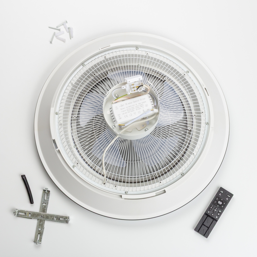 Brilagi - Luminaire à intensité variable avec ventilateur AURA LED/38W/230V 3000-6000K noir + télécommande