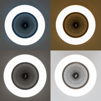 Brilagi - Luminaire à intensité variable avec ventilateur AURA LED/38W/230V 3000-6000K noir + télécommande