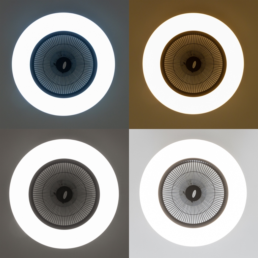 Brilagi - Luminaire à intensité variable avec ventilateur AURA LED/38W/230V 3000-6000K noir + télécommande