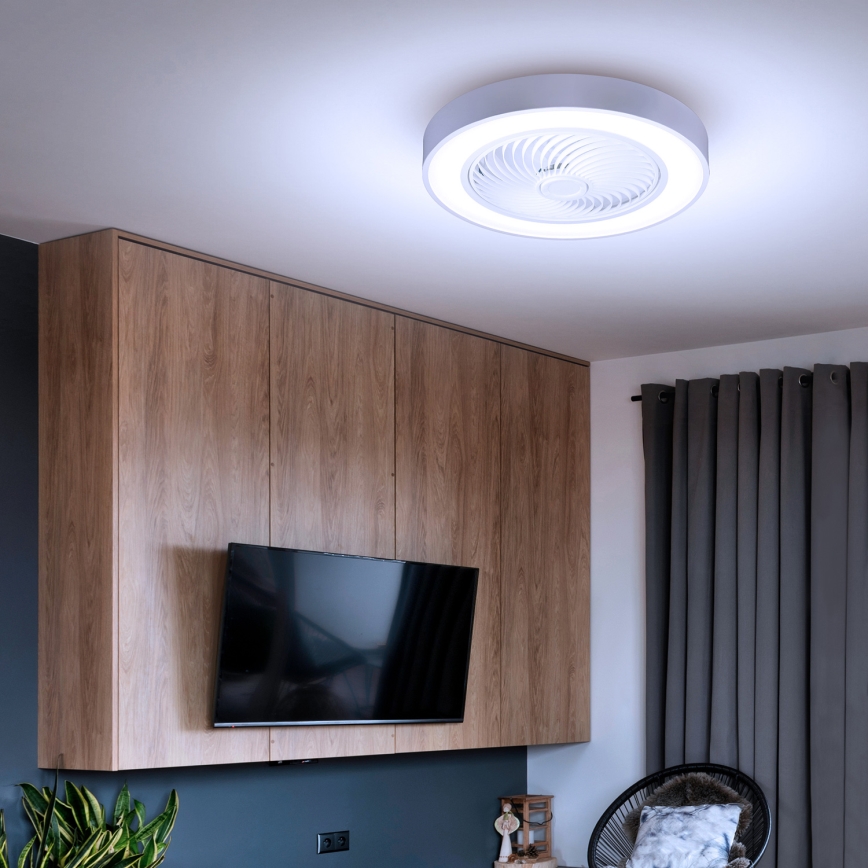 Brilagi - Plafonnier à intensité variable avec ventilateur LED/30W/230V 3000-6500K blanc + Télécommande