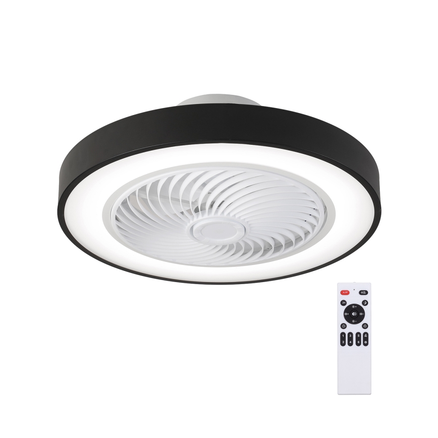 Brilagi - Plafonnier à intensité variable avec ventilateur LED/30W/230V 3000-6500K noir + Télécommande