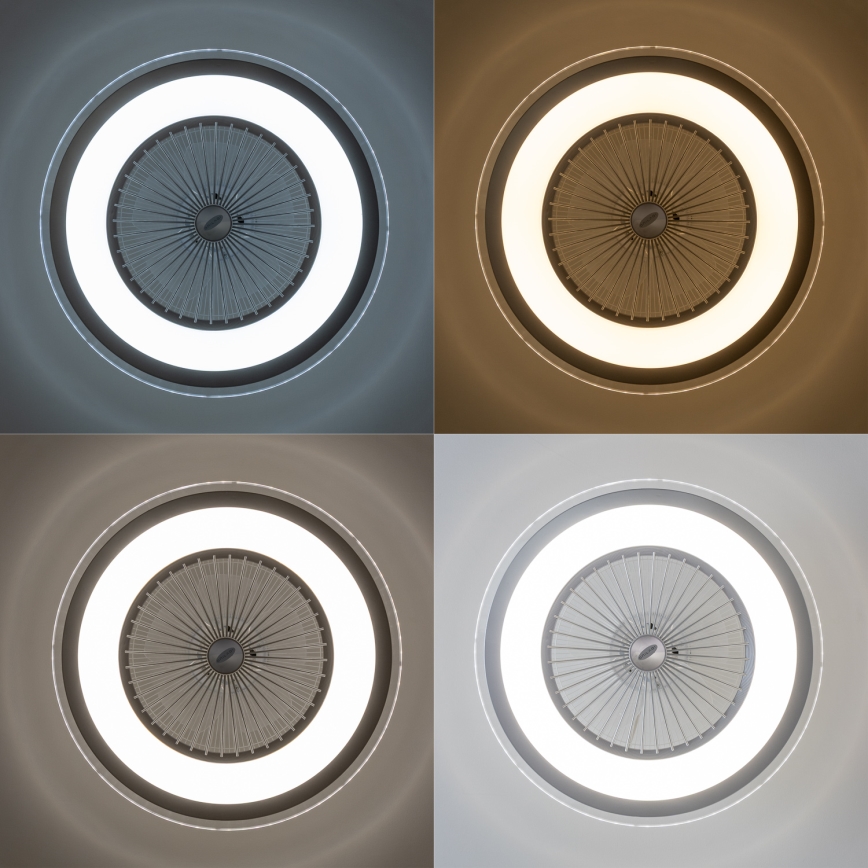 Brilagi - Luminaire à intensité variable avec ventilateur RONDA LED/48W/230V 3000-6000K argenté+ télécommande
