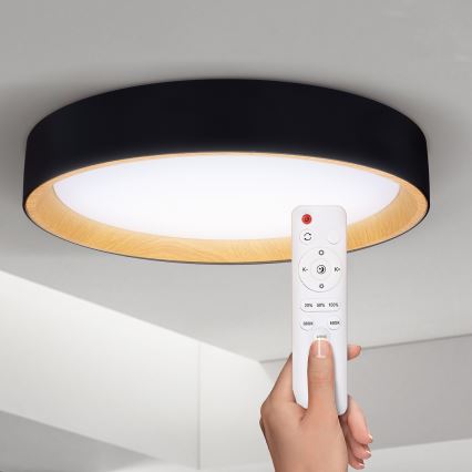 Brilagi - Plafonnier à intensité variable LARIOS LED/48W/230V 3000-6500K ø 39 cm noir + Télécommande