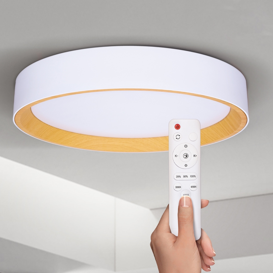 Brilagi - Plafonnier à intensité variable LARIOS LED/60W/230V 3000-6500K ø 49 cm blanc + Télécommande