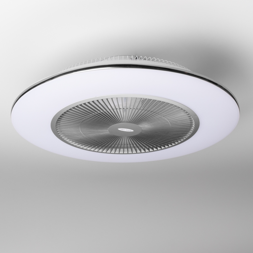 Brilagi - Luminaire à intensité variable LED avec ventilateur AURA LED/38W/230V 3000-6000K argenté + télécommande