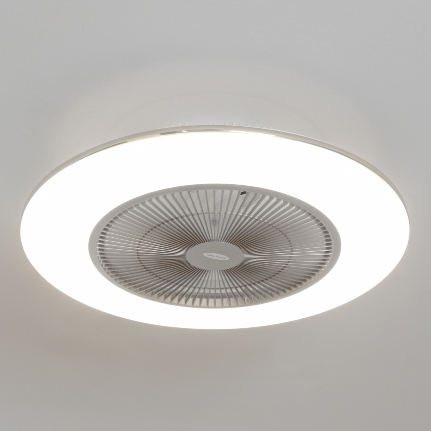 Brilagi - Luminaire à intensité variable LED avec ventilateur AURA LED/38W/230V 3000-6000K argenté + télécommande