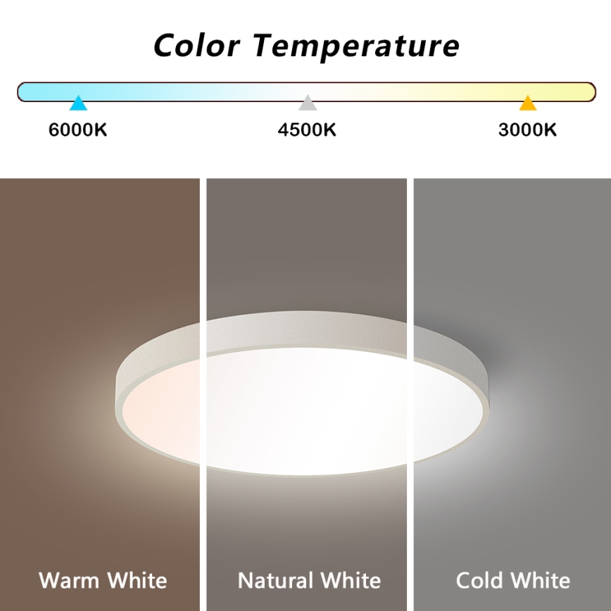 Brilagi - Plafonnier à intensité variable POOL SMART LED/48W/230V 3000-6000 40 cm + télécommande blanc