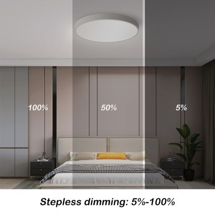 Brilagi - Plafonnier à intensité variable POOL SMART LED/48W/230V 40 cm 3000-6000K Wi-Fi Tuya + télécommande blanc