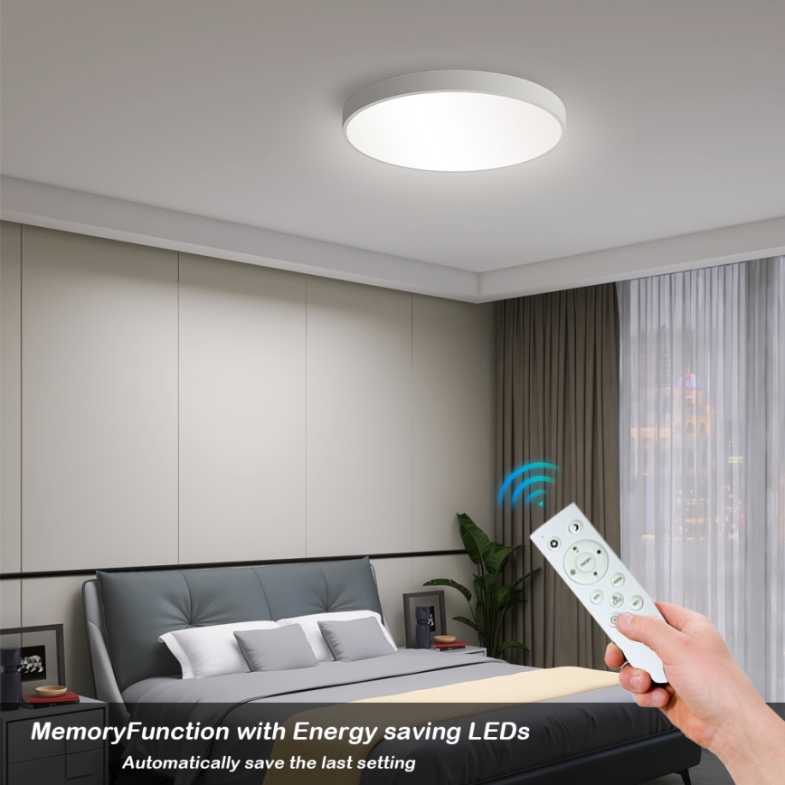 Brilagi - Plafonnier à intensité variable POOL SMART LED/48W/230V 40 cm 3000-6000K Wi-Fi Tuya + télécommande blanc