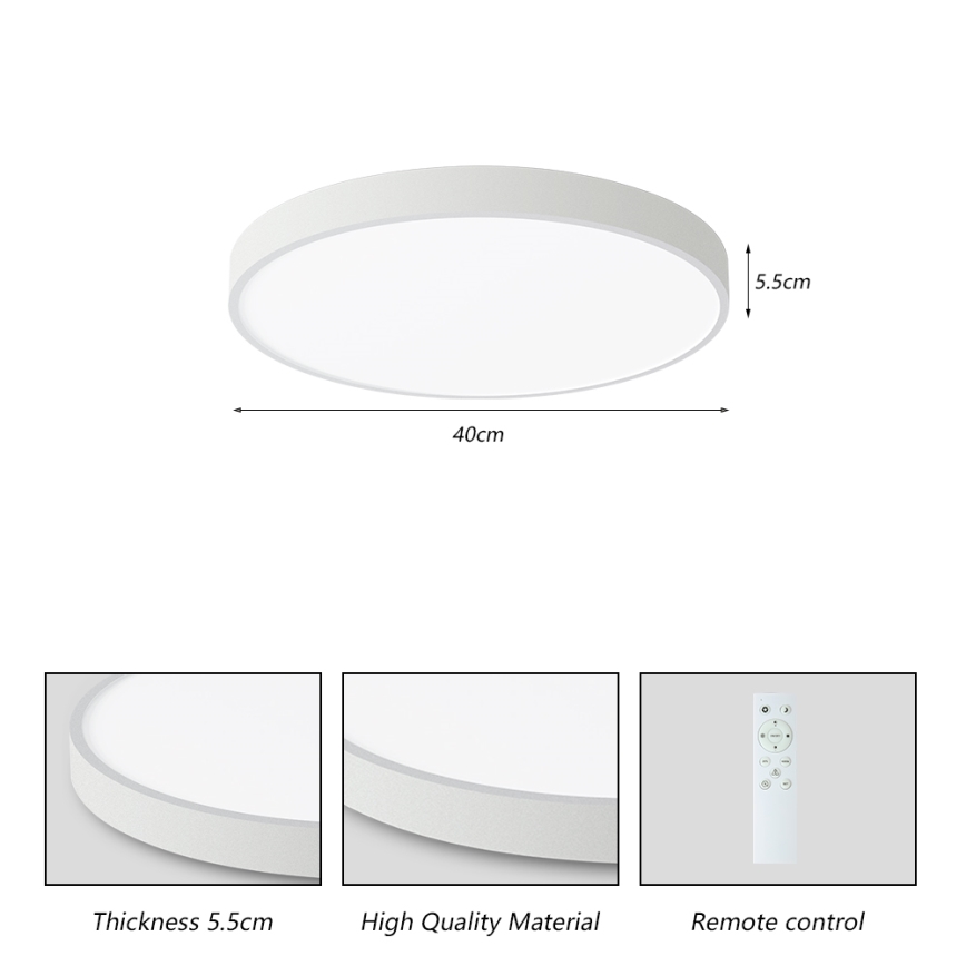 Brilagi - Plafonnier à intensité variable POOL SMART LED/48W/230V 40 cm 3000-6000K Wi-Fi Tuya + télécommande blanc