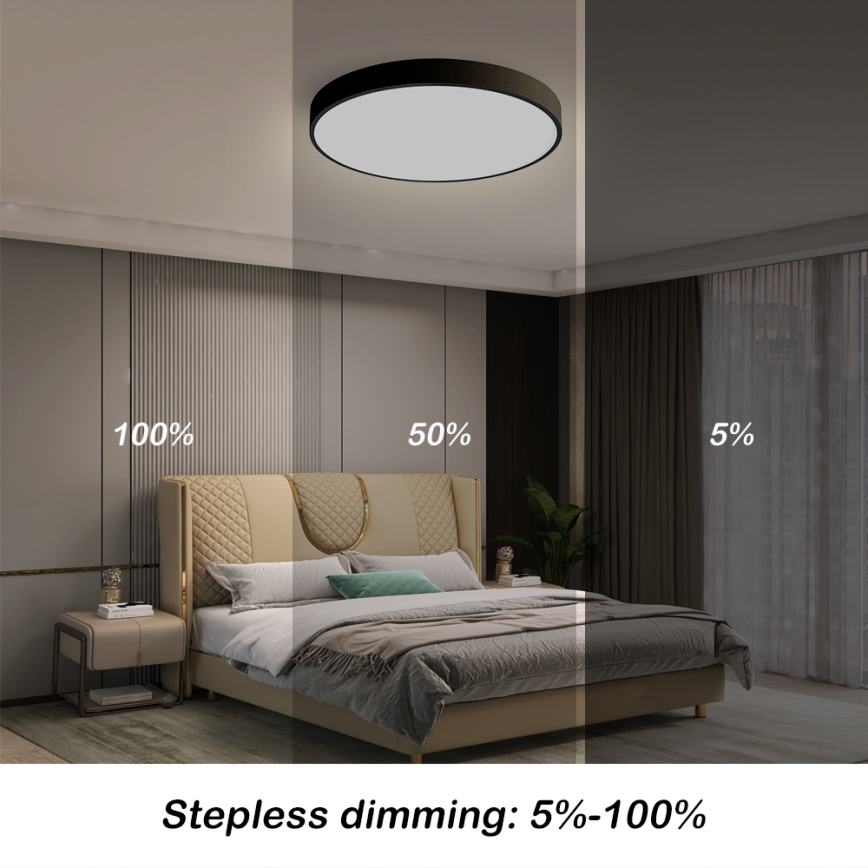 Brilagi - Plafonnier à intensité variable POOL SMART LED/48W/230V 40 cm 3000-6000K Wi-Fi Tuya + télécommande noir