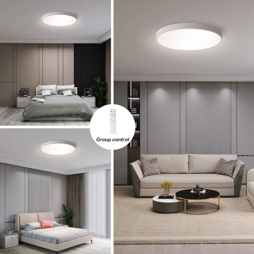 Brilagi - Plafonnier à intensité variable POOL SMART LED/60W/230V 50 cm 3000-6000K Wi-Fi Tuya + télécommande blanc